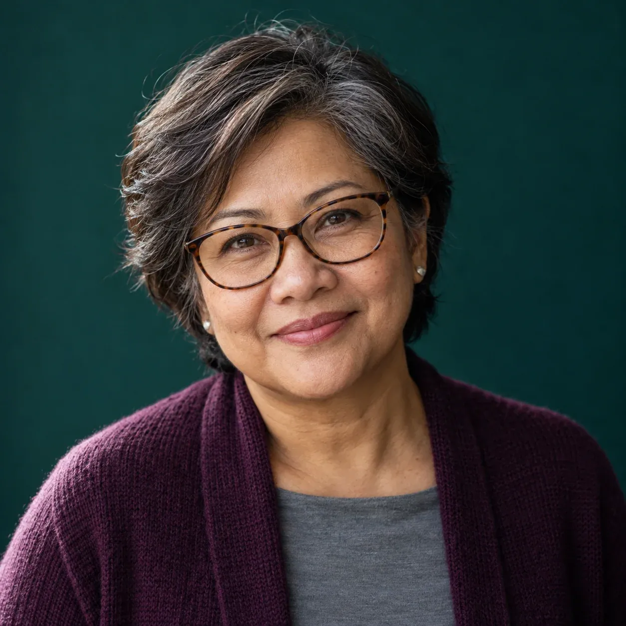 Portrait of Prof. Nadia Rahman, child-psychology professor and advisor to WhereTheFuture, against a deep teal backdrop.