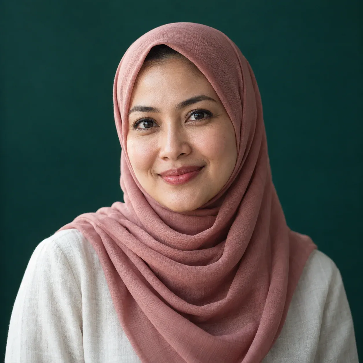 Portrait of Putri Wijaya, Country Lead for Indonesia at WhereTheFuture, against a deep teal backdrop.