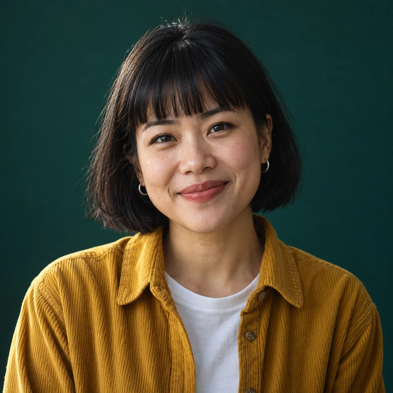 Portrait of Trần Mai Phương, known as Pip, co-founder and Chief World Builder of WhereTheFuture, against a deep teal backdrop.